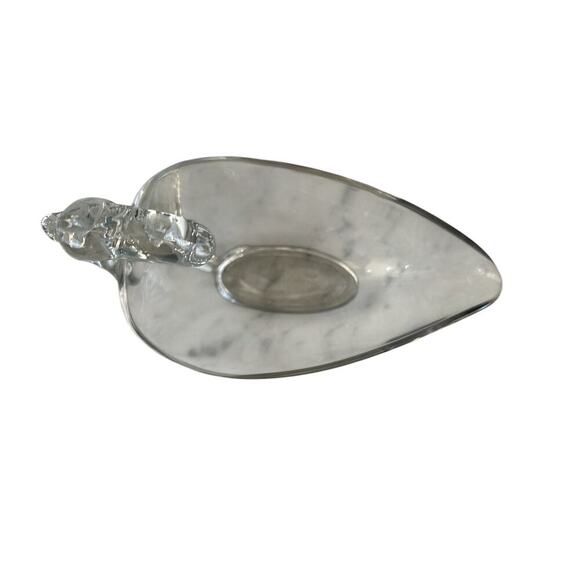 Vintage Swan Tiffin Duncan Miller 1950s Clear Glass Soap Dish Candy Bowl Beach - Picture 9 of 16